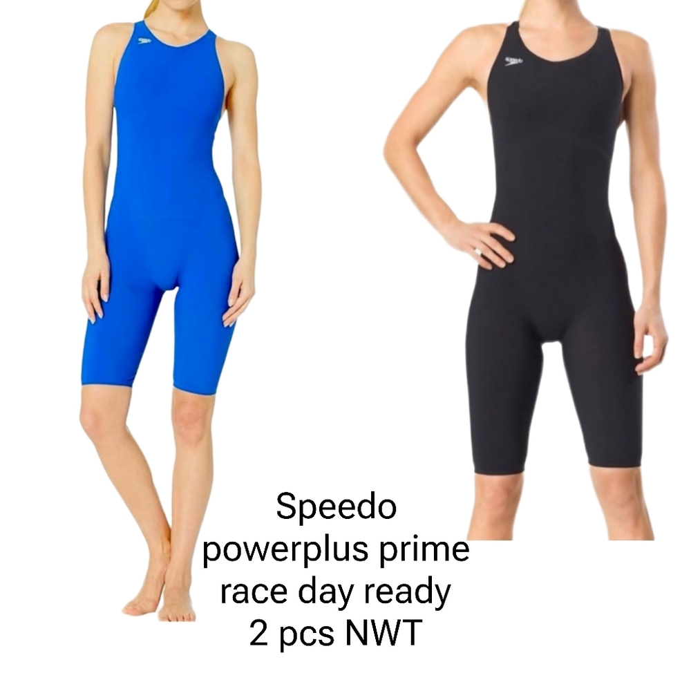 Speedo 2 NWT Race Day Ready Power Plus  Kneeskin Size 20 Blue And Black
